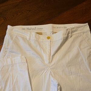 Talbots 12P Weekend Chino White Pants Nearly New